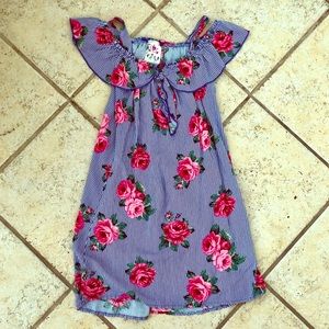 “Jenna & Jessie” off the shoulder dress, girls 10